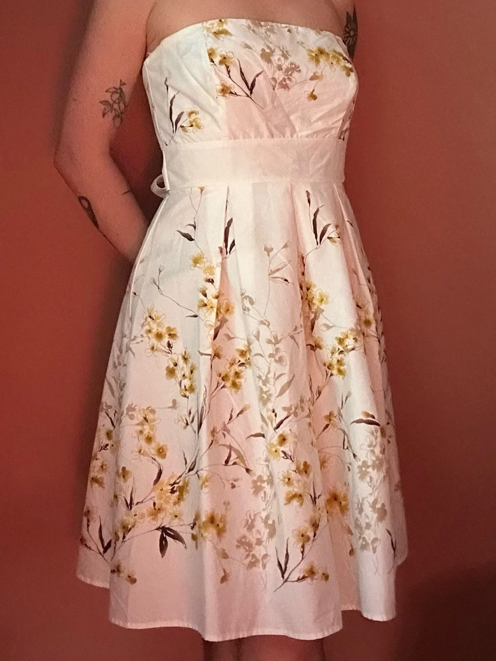 Vintage A.P.N.Y. strapless floral a-line dress - Picture 2 of 7